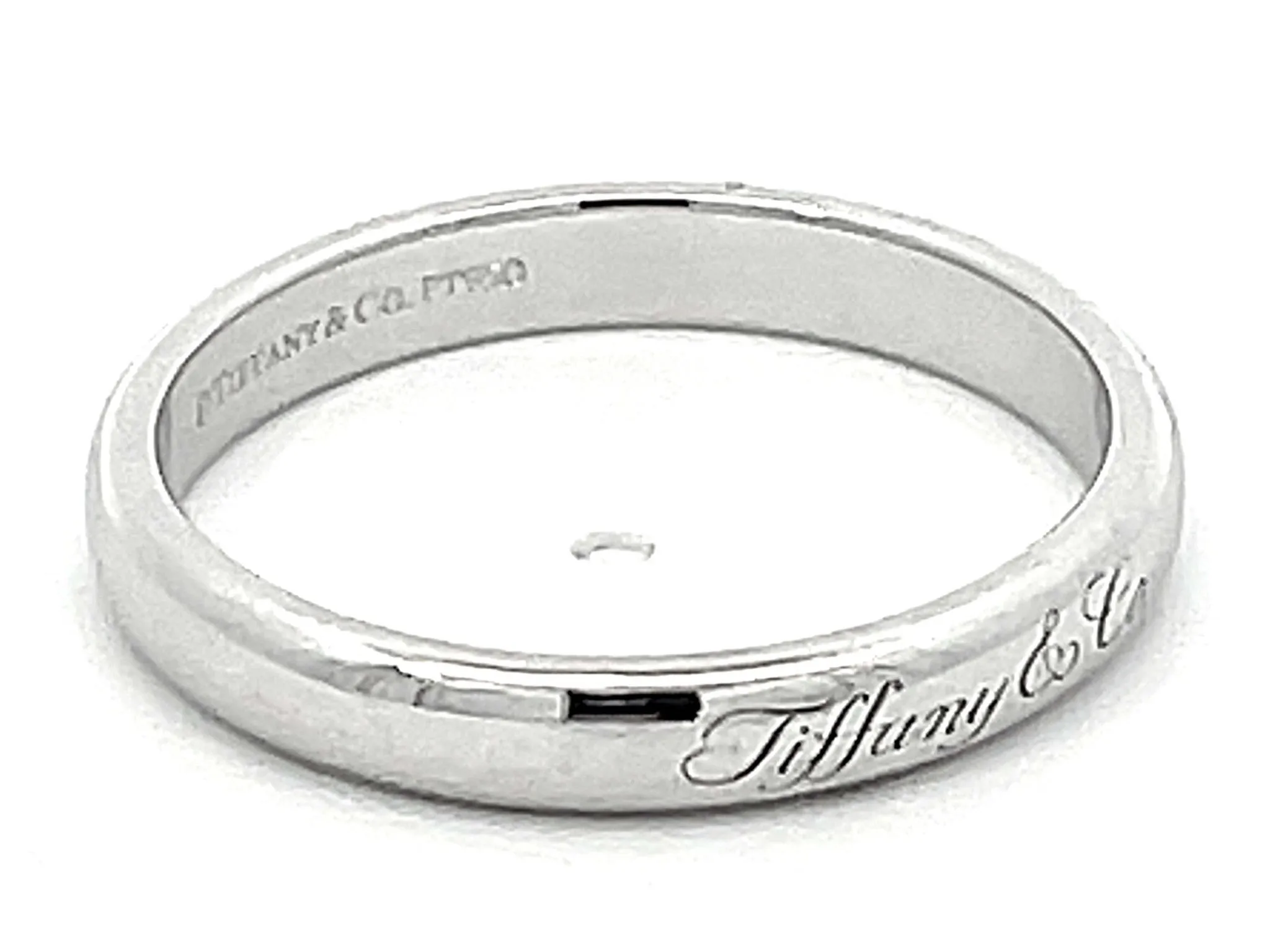Vintage Tiffany & Co. Wedding Band Ring in Platinum 3 mm Wide