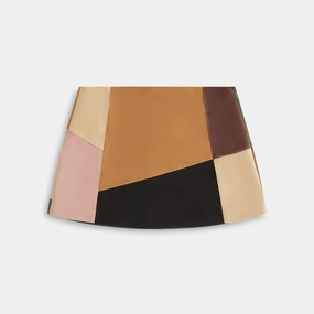 Vogue Kith Women Carmel Patchwork Micro Skirt - Derby Steady