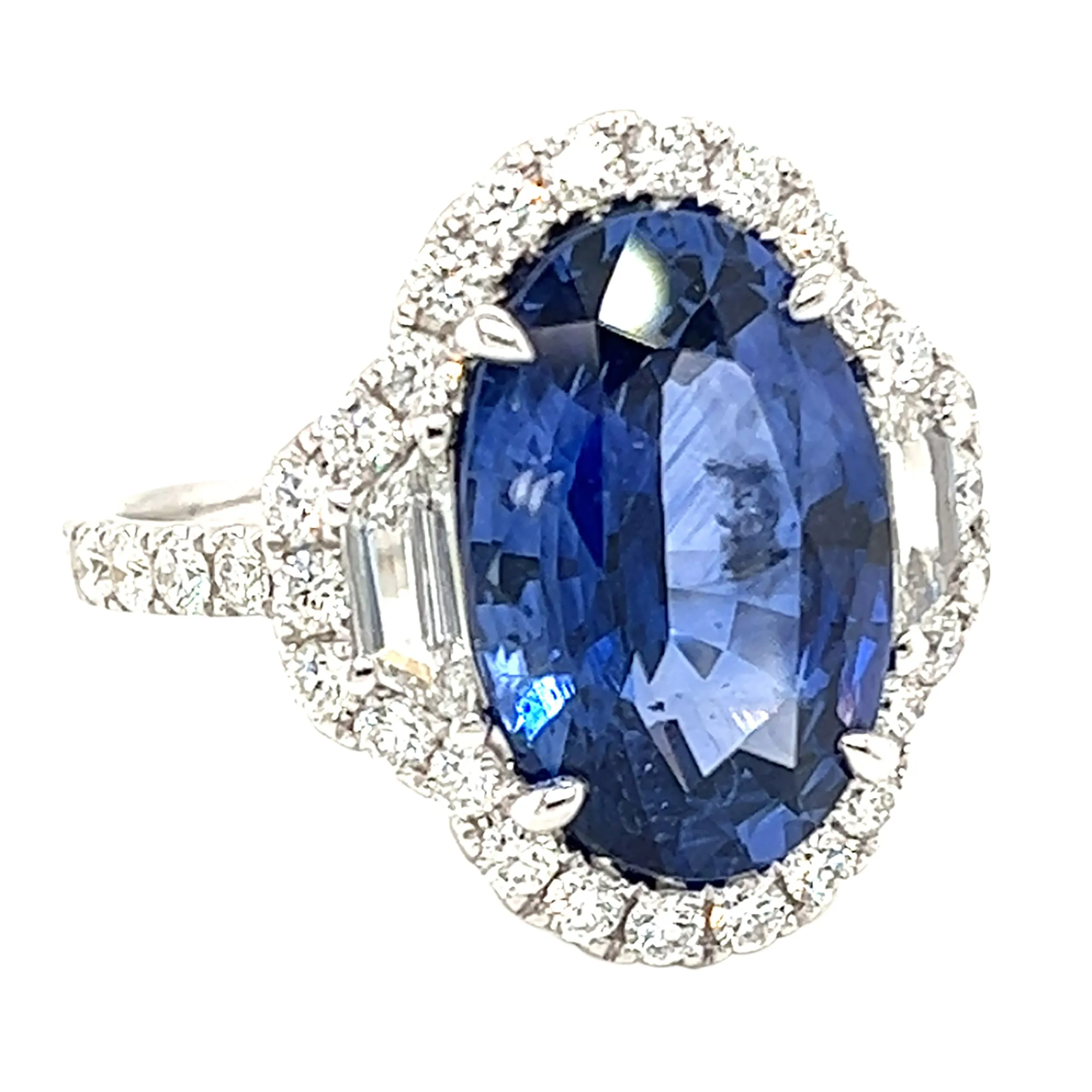 White Gold, 6.96ct Sapphire and Diamond Ring