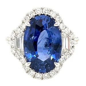 White Gold, 6.96ct Sapphire and Diamond Ring