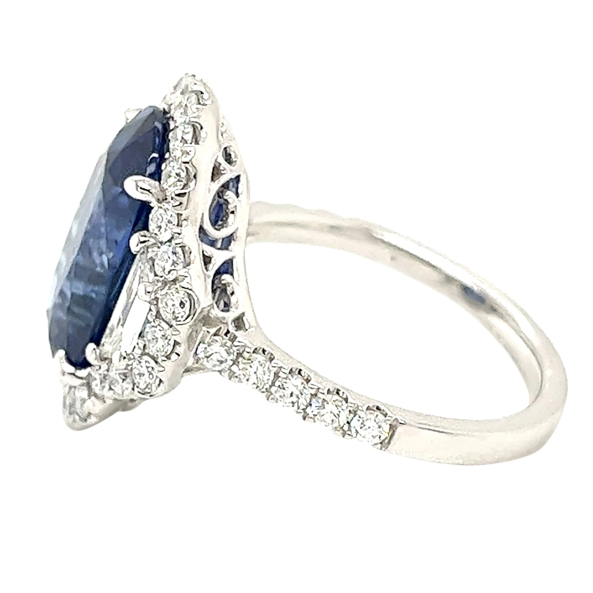 White Gold, 6.96ct Sapphire and Diamond Ring