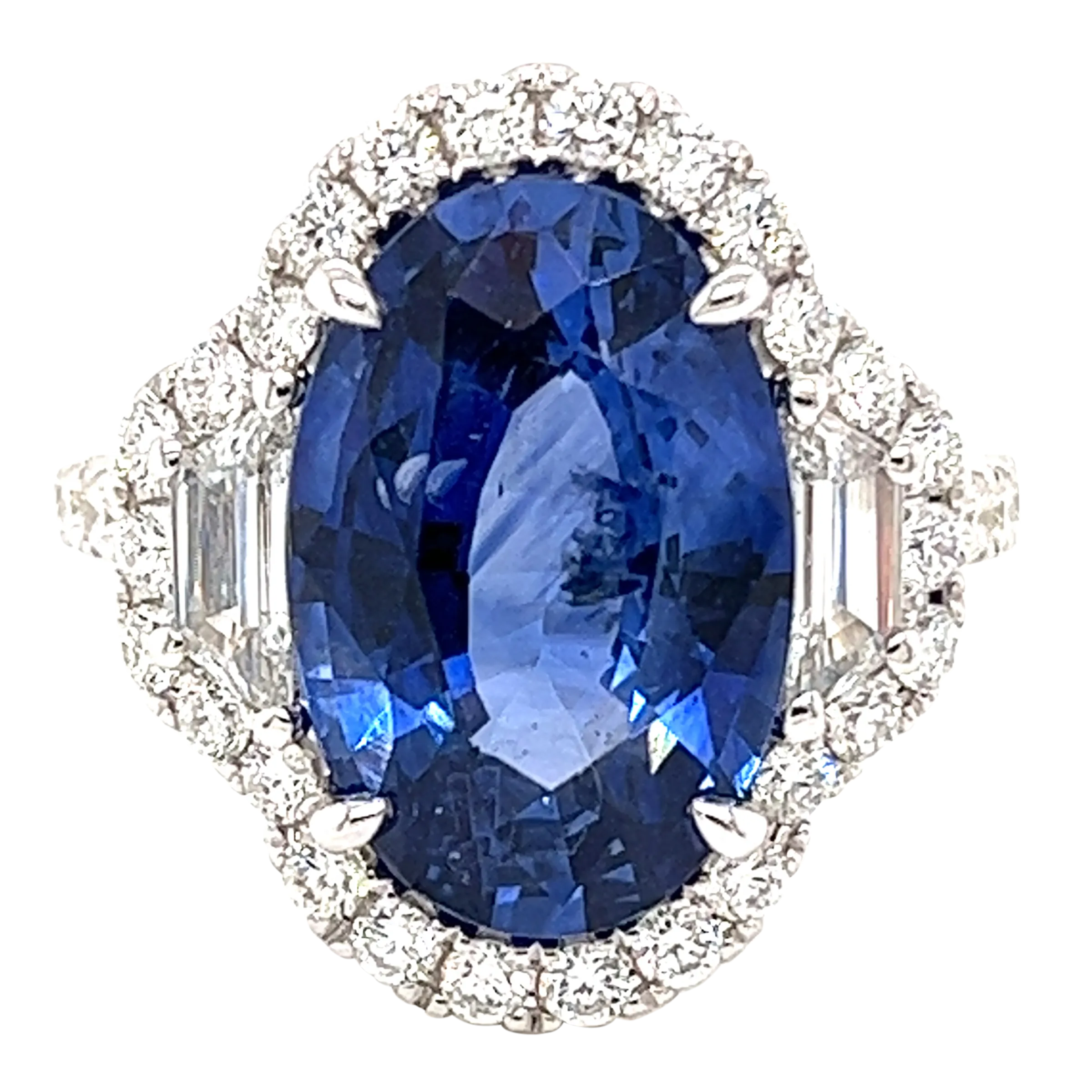 White Gold, 6.96ct Sapphire and Diamond Ring