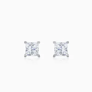 White Gold Classic Solitaire Diamond Studs