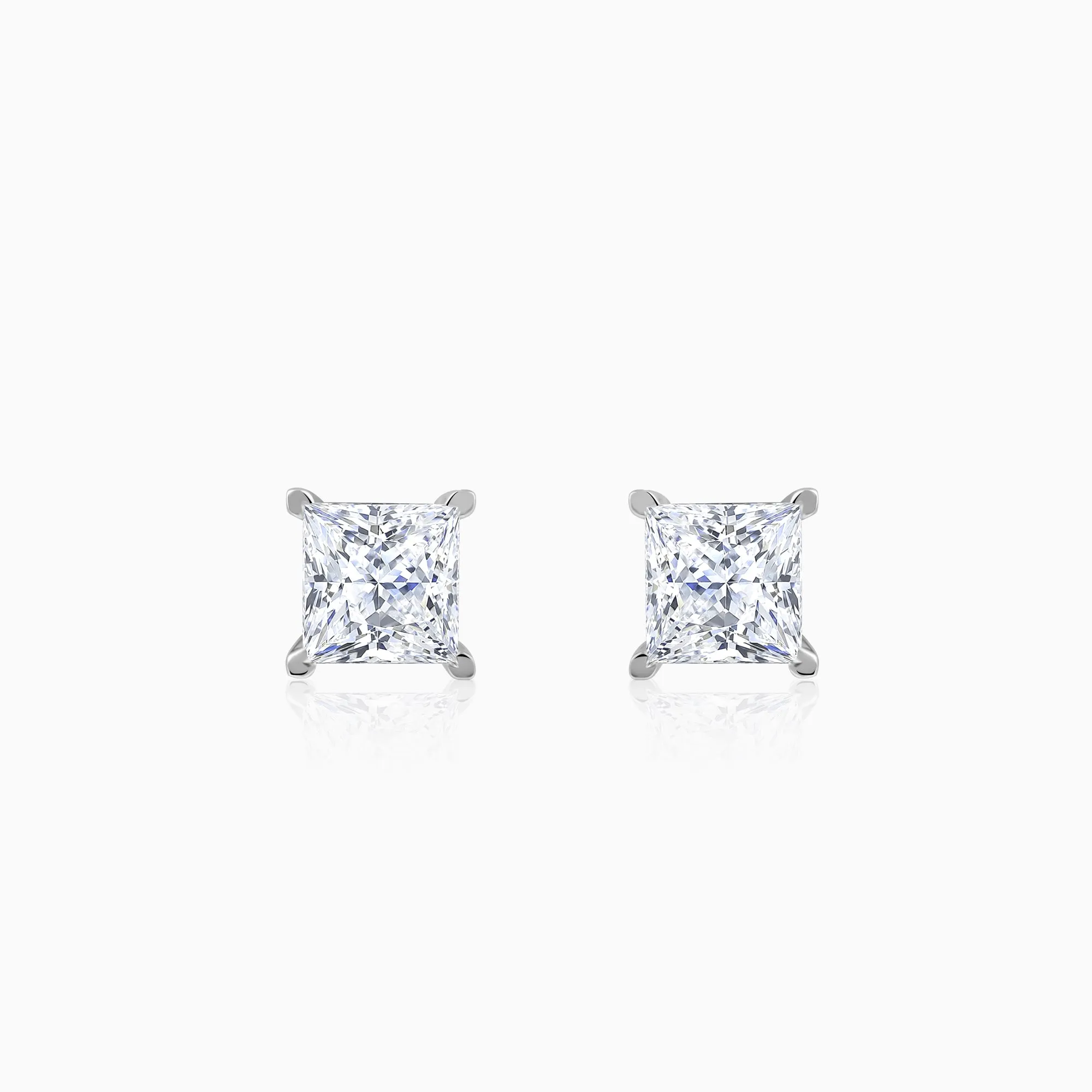 White Gold Classic Solitaire Diamond Studs