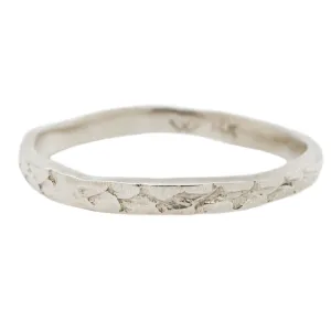 White Gold Snakeskin Stacking Band