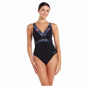 Women's Dusk Graffix Square Back One Piece Swimsuit Functional Sustainable