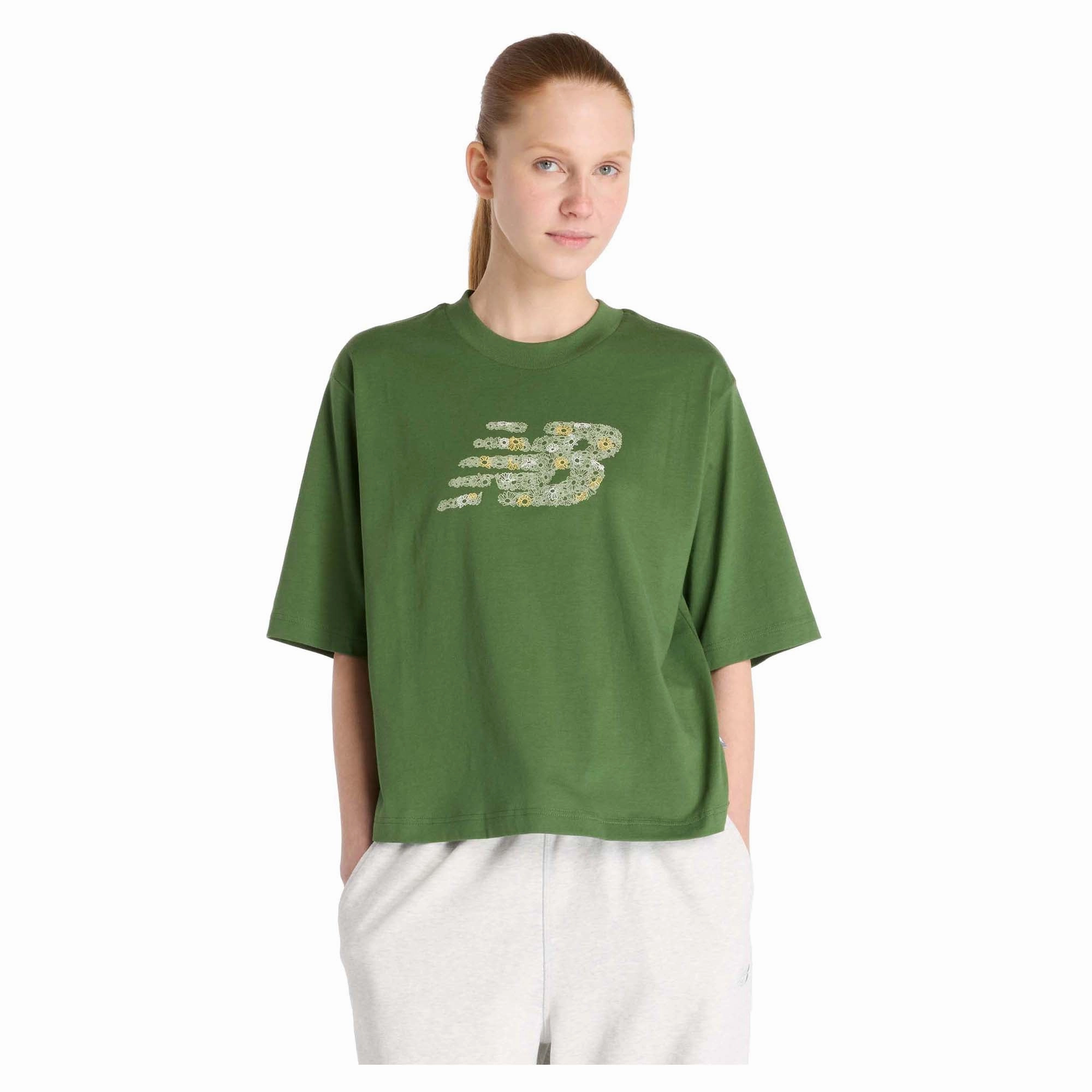 Women's Flower Logo Crew T-Shirt Lightweight design Breathable