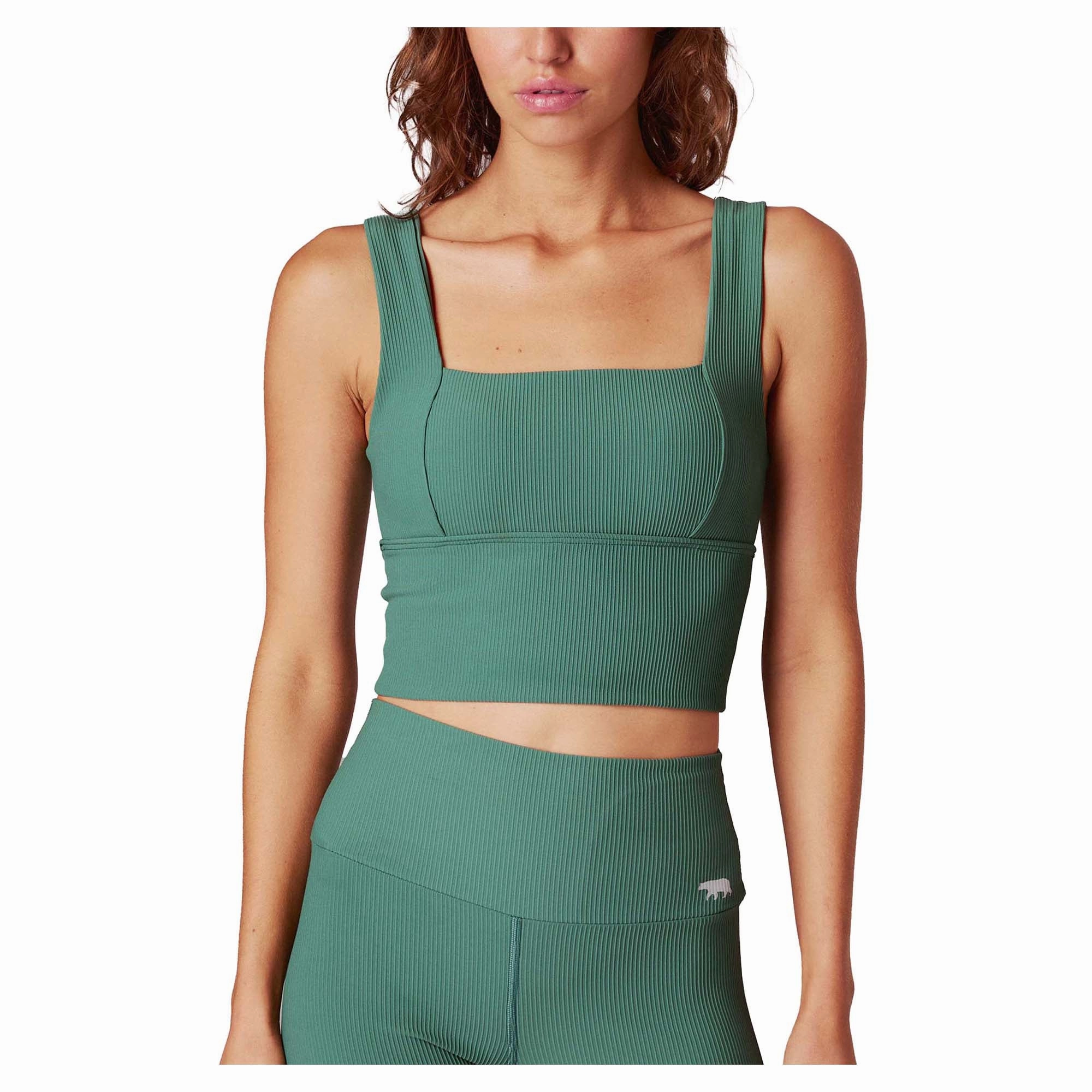 Women's Holy Grail Ribbed Push Up Mid Support Bra Tank Fashionable wear Crafted